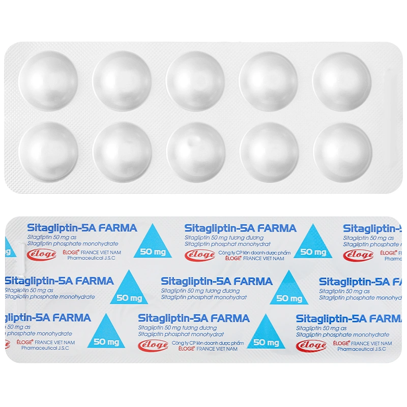 Sitagliptin - 5A Farma 50mg kiểm soát đường huyết ở bệnh đái tháo đường type 2 (3 vỉ x 10 viên) - 8